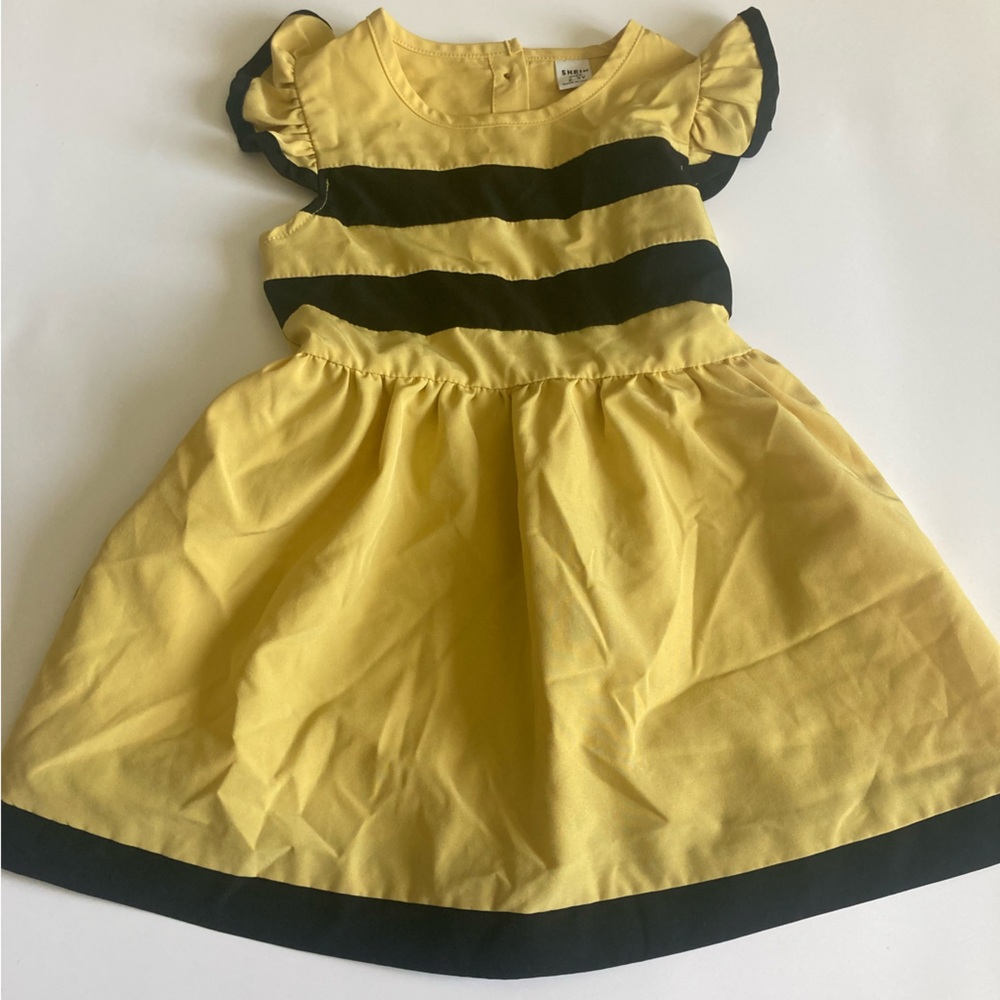 SHEIN Sunny Vibrant Yellow Bumblebee Toddler Dress Girls Size 2-3Y